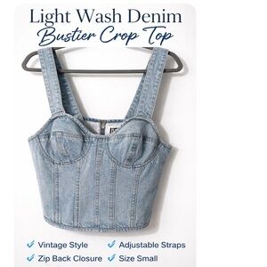 Lovers and Friends Women's Kit
Bustier Halter Top XXS Monroe Light
Denim NWT